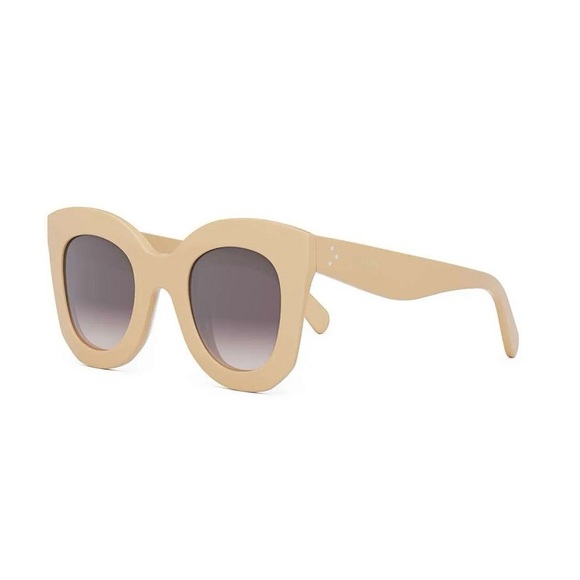 NEW CELINE WOMEN SQUARE SUNGLASSES CELINE CL4005FN 57Z BEIGE VIOLET EYEWEAR - Picture 3 of 5